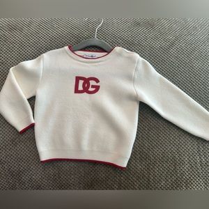 Dolce & Gabana Baby Boys Ivory and Red Logo Sweater